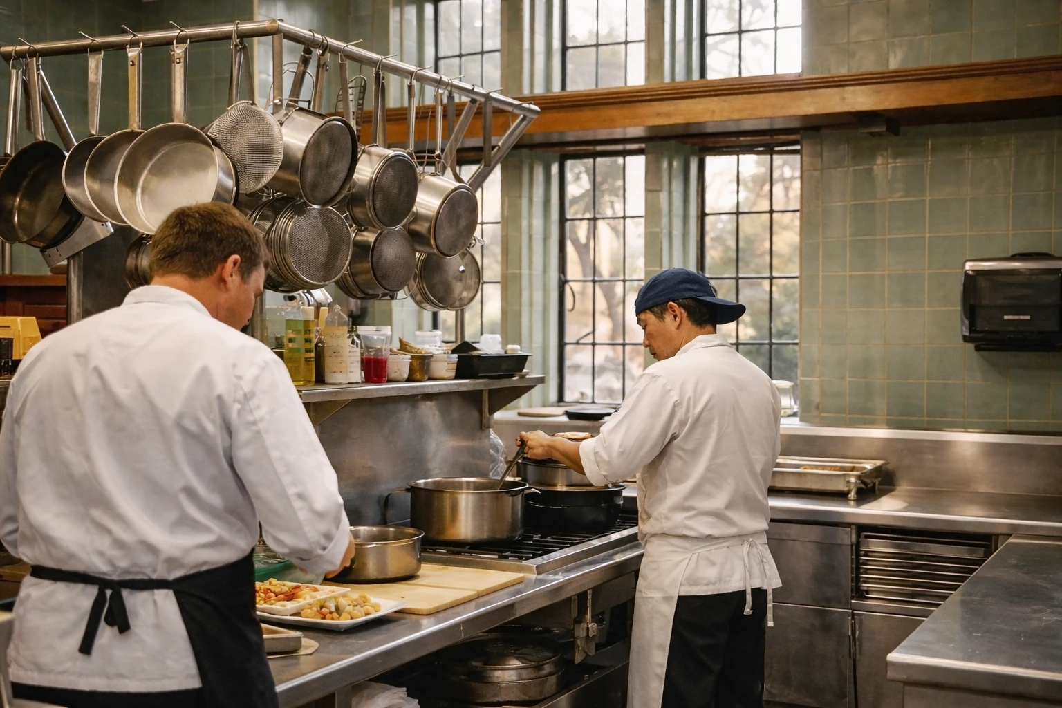 Working in the kitchen
