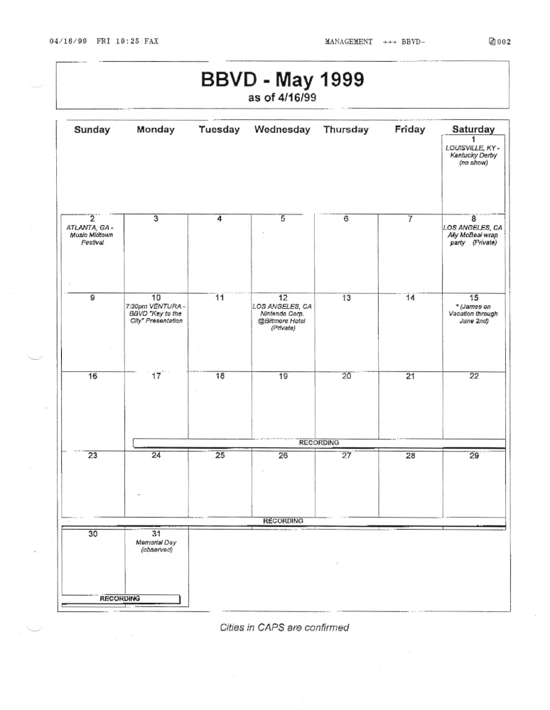 Month Schedule