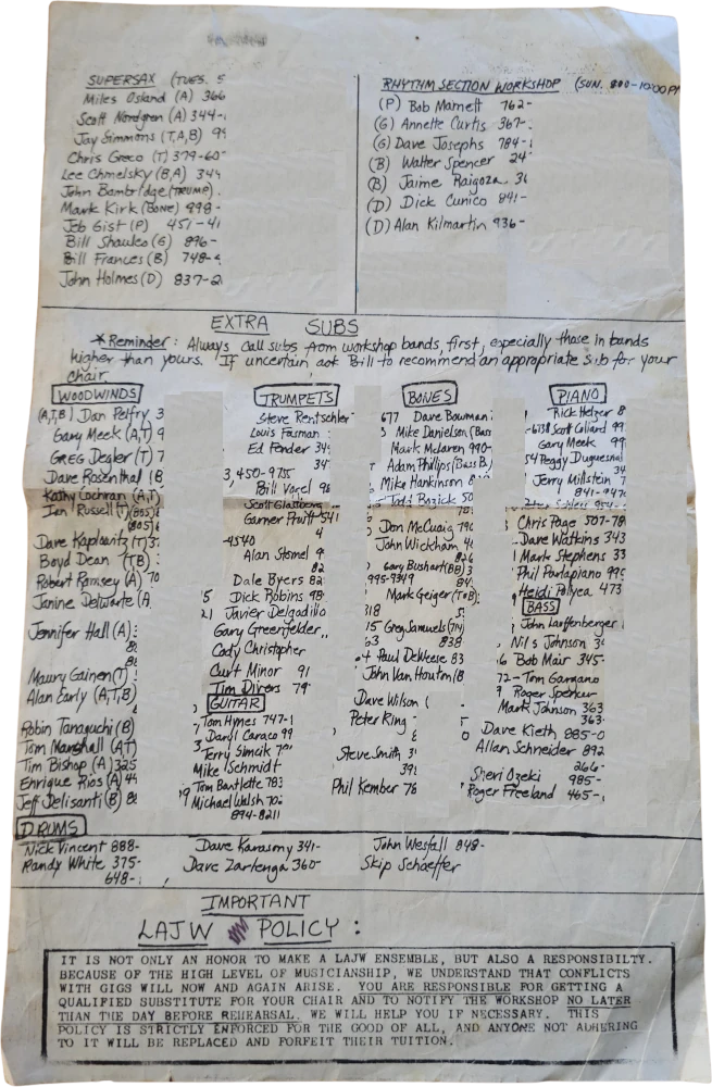 LAJW 1983 Roster Rear