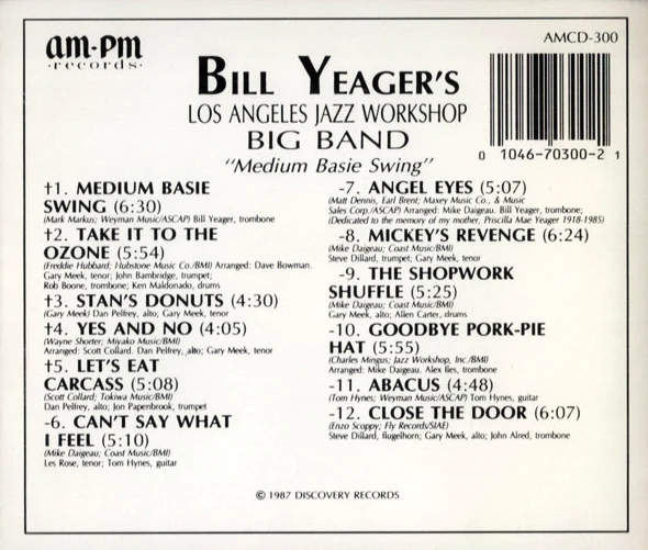 Medium Basie Swing Album Back