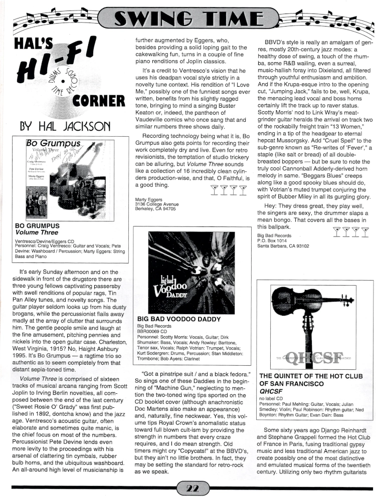 Swing Time Magazine BBVD CD